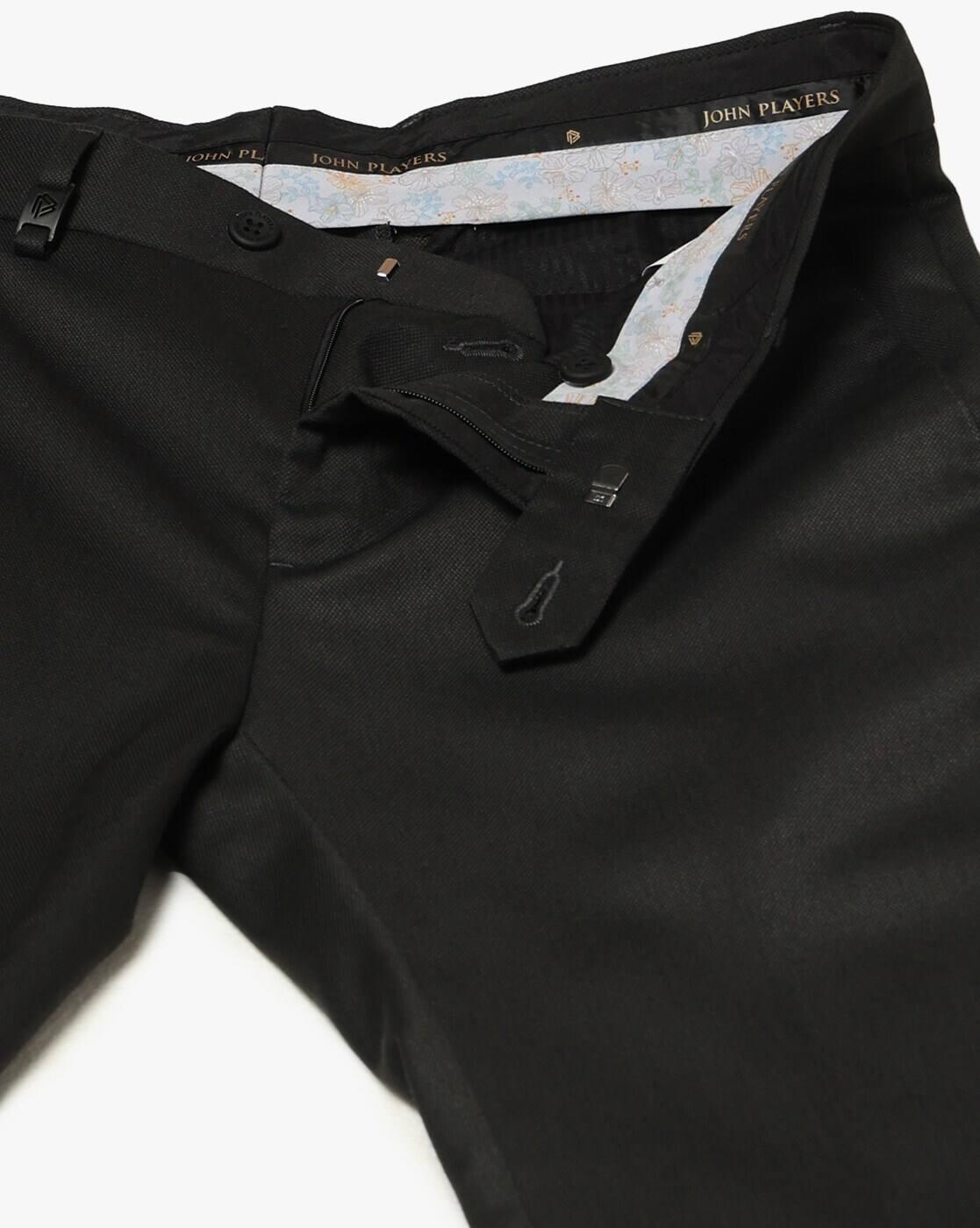 Men Slim Fit Flat-Front Trousers