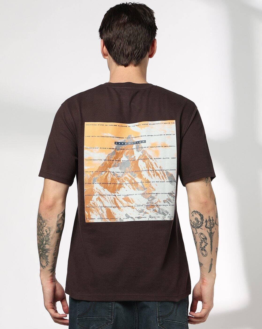 Men Graphic Print Regular Fit Crew-Neck T-Shirt