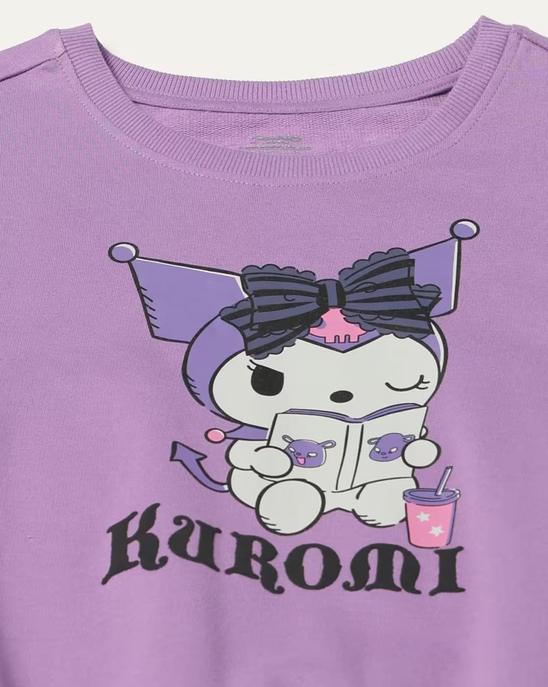 Women Kuromi Print T-Shirt & Pyjamas Set