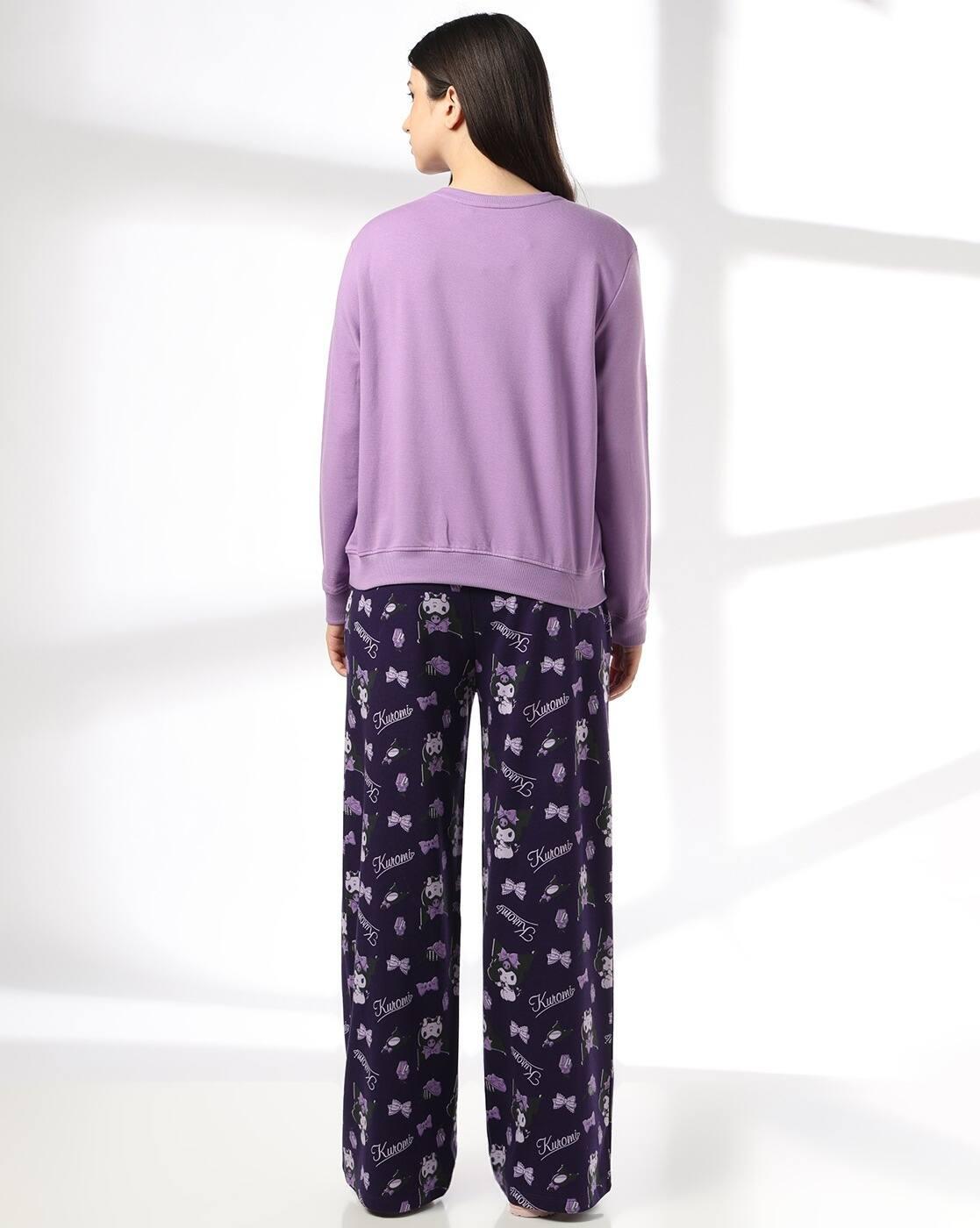 Women Kuromi Print T-Shirt & Pyjamas Set