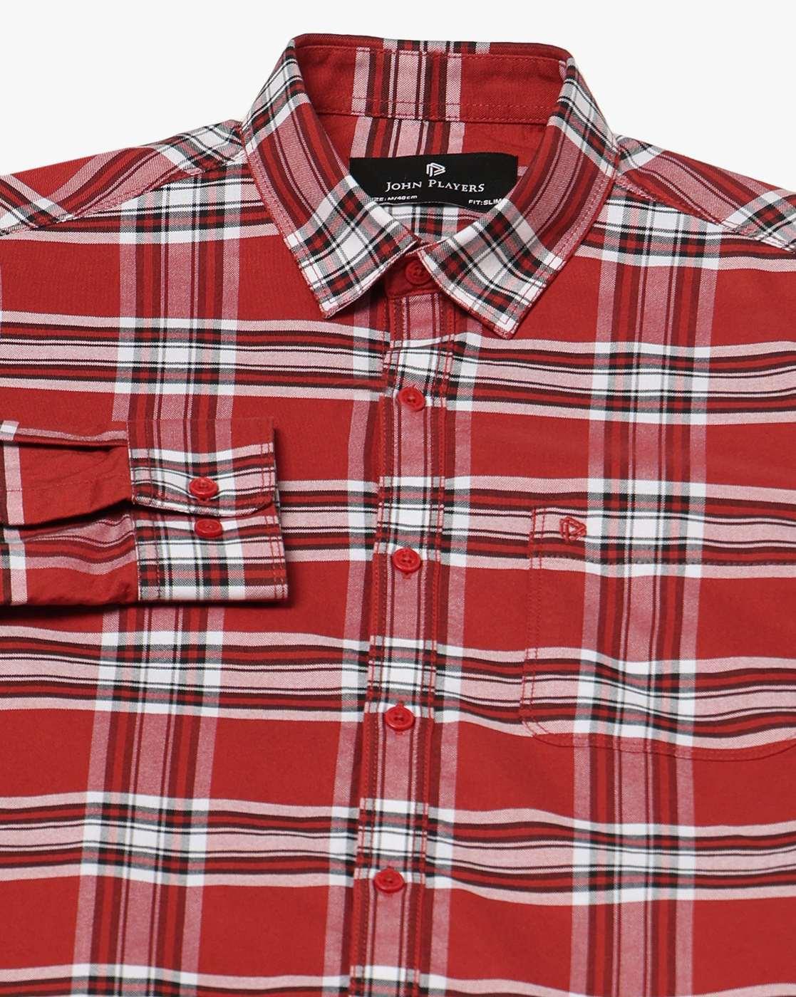 Men Checked Slim Fit Cotton Shirt with Patch Pocket