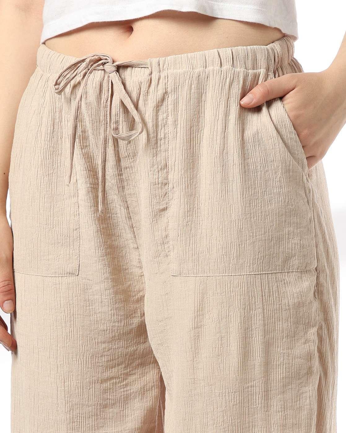 Women Patterned Relaxed Fit Flat-Front Trousers