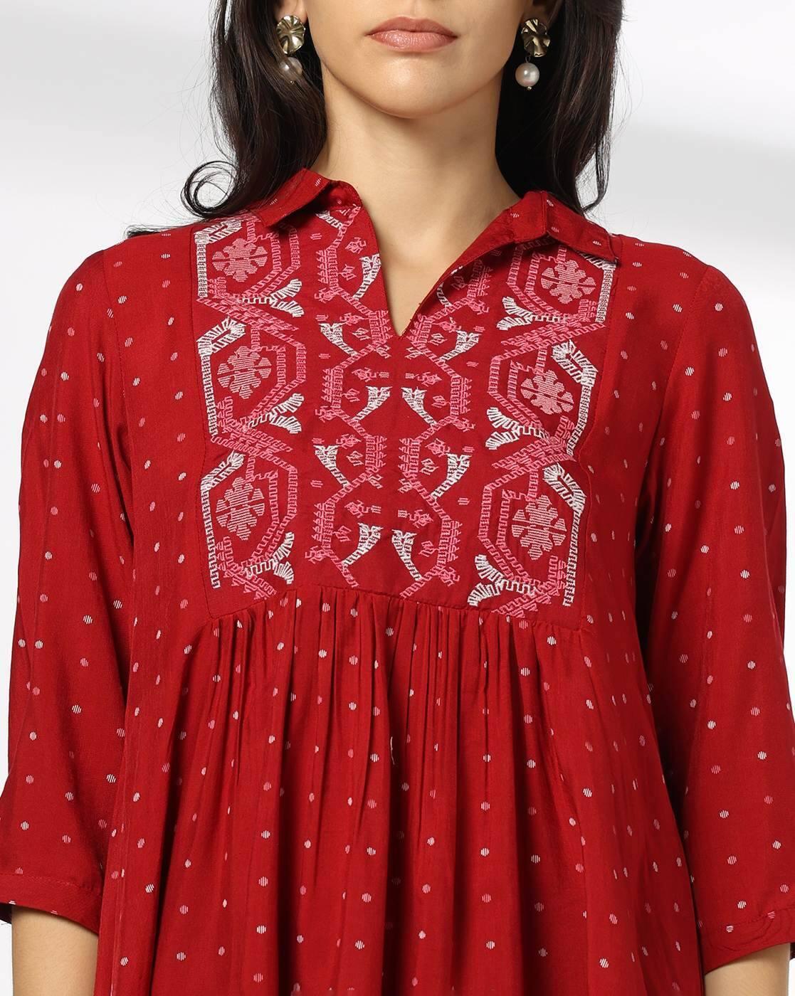 Women Micro Print Relaxed Fit Tunic