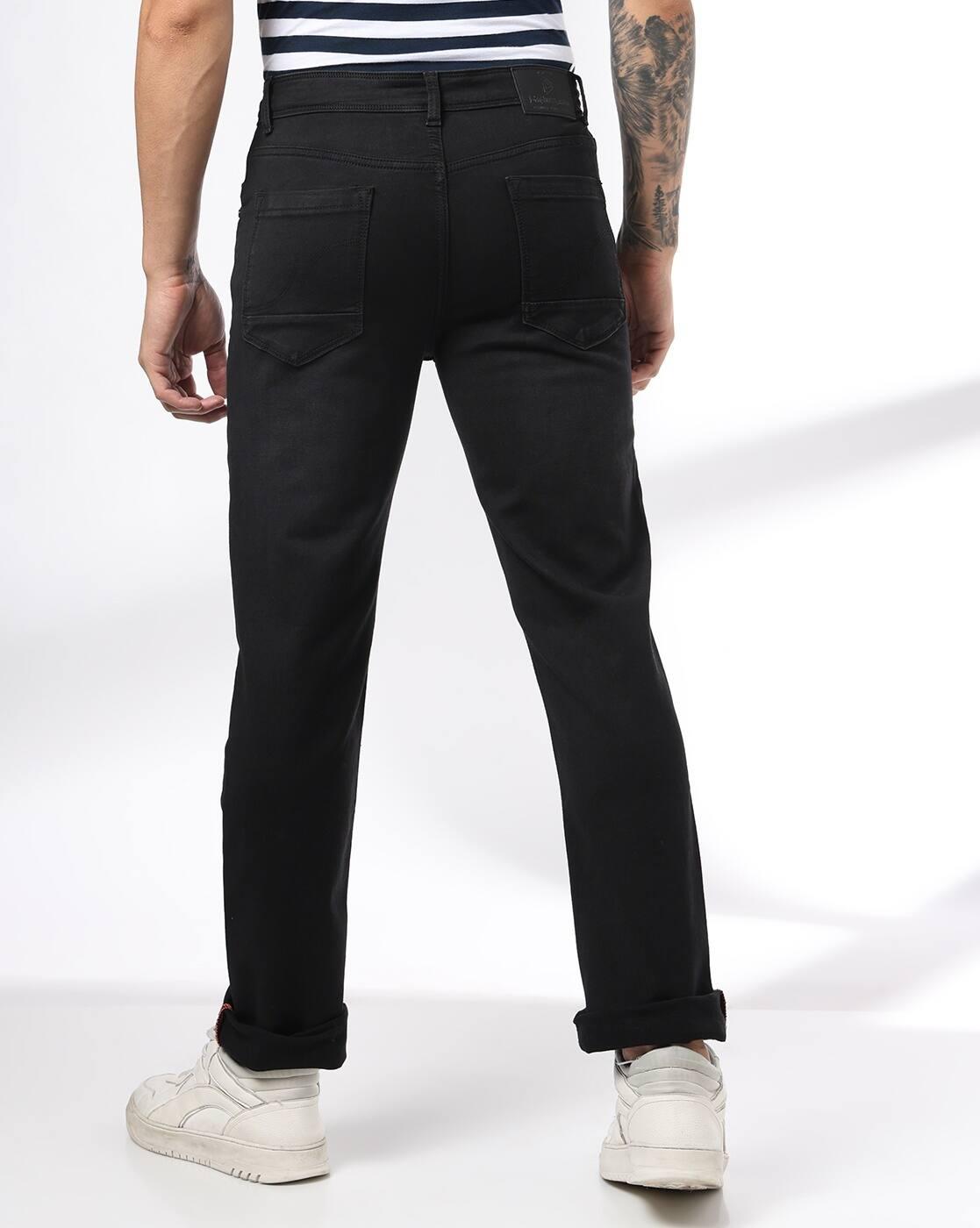Men Lightly Washed Straight Fit Jeans