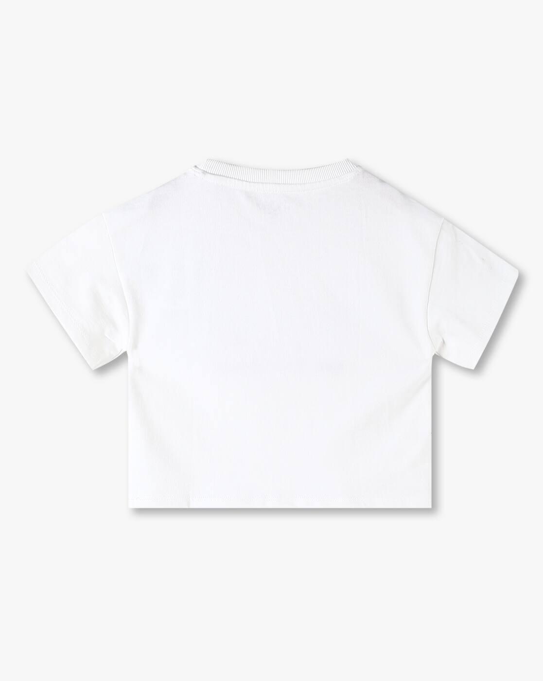 Girls Embroidered Boxy Fit Round-Neck T-Shirt