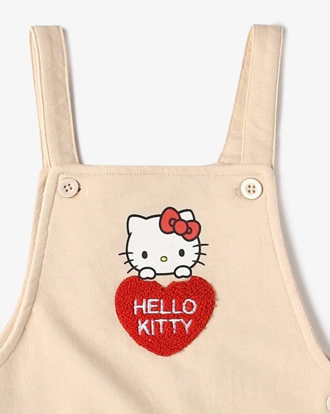 Girls Hello Kitty Print Dungaree & T-Shirt Set