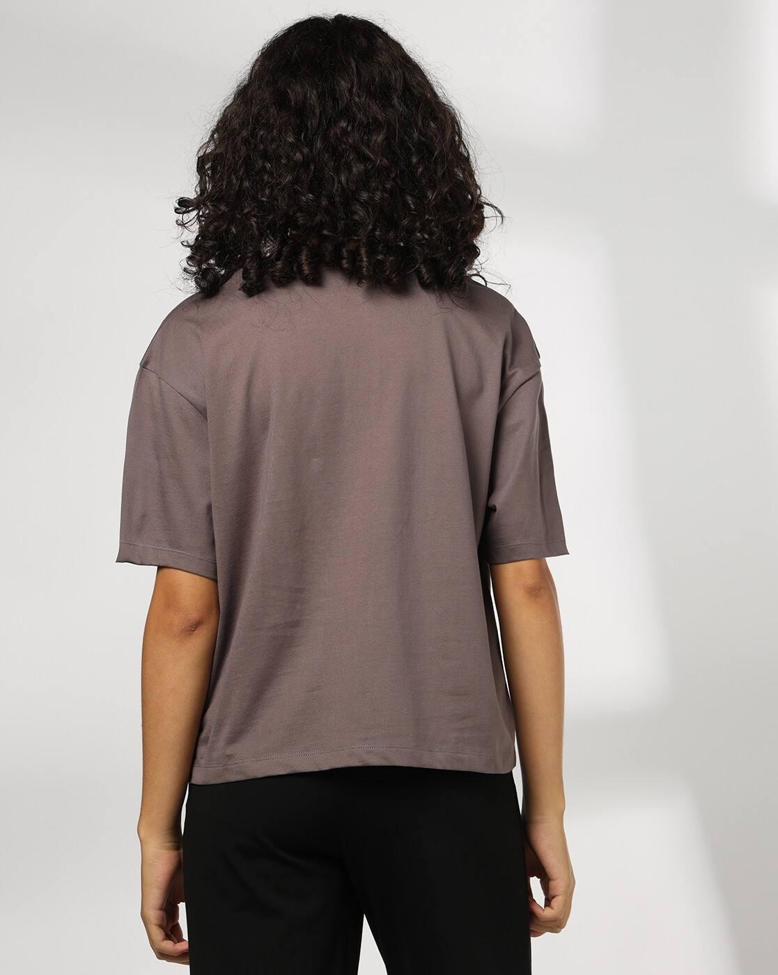 Women Regular Fit Cotton Crew-Neck T-Shirt