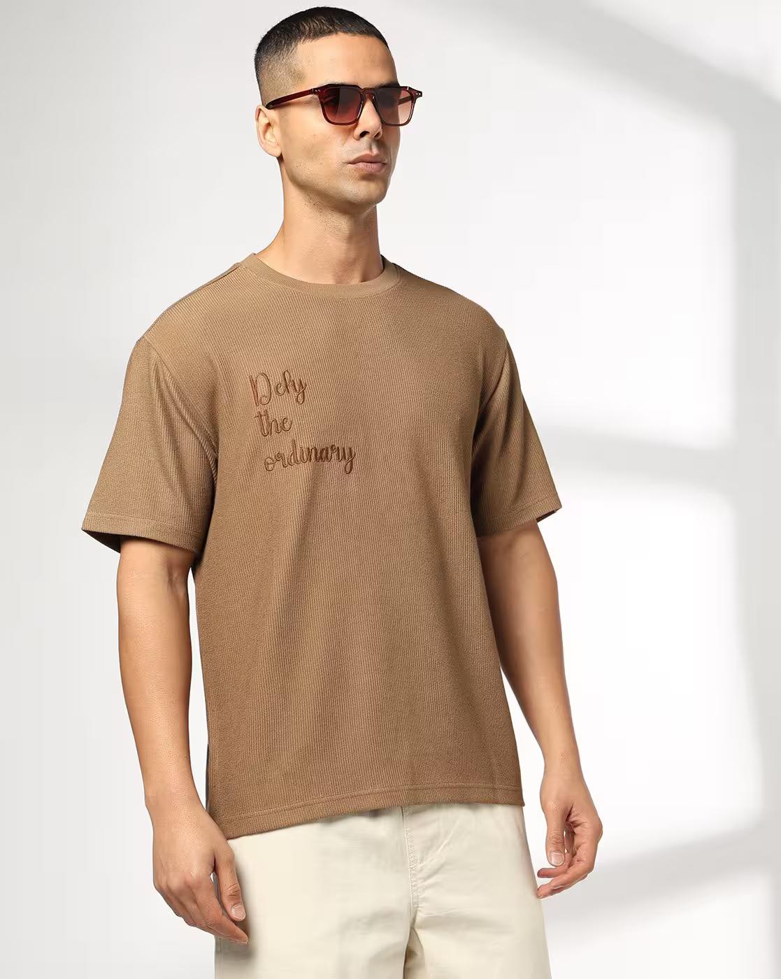 Men Printed Relaxed Fit Crew-Neck T-Shirt