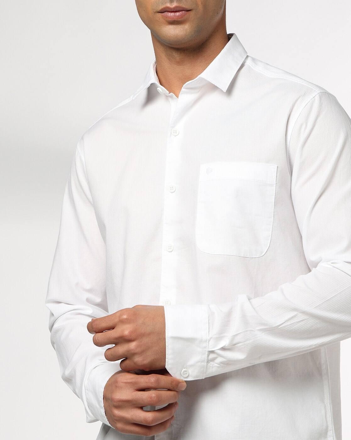 Men Structured Slim Fit Shirt with Patch Pocket