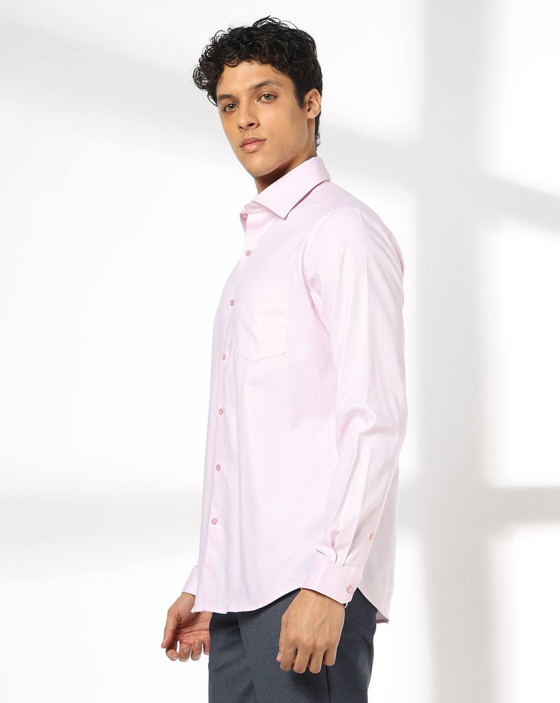 Men Structured Slim Fit Shirt with Patch Pocket