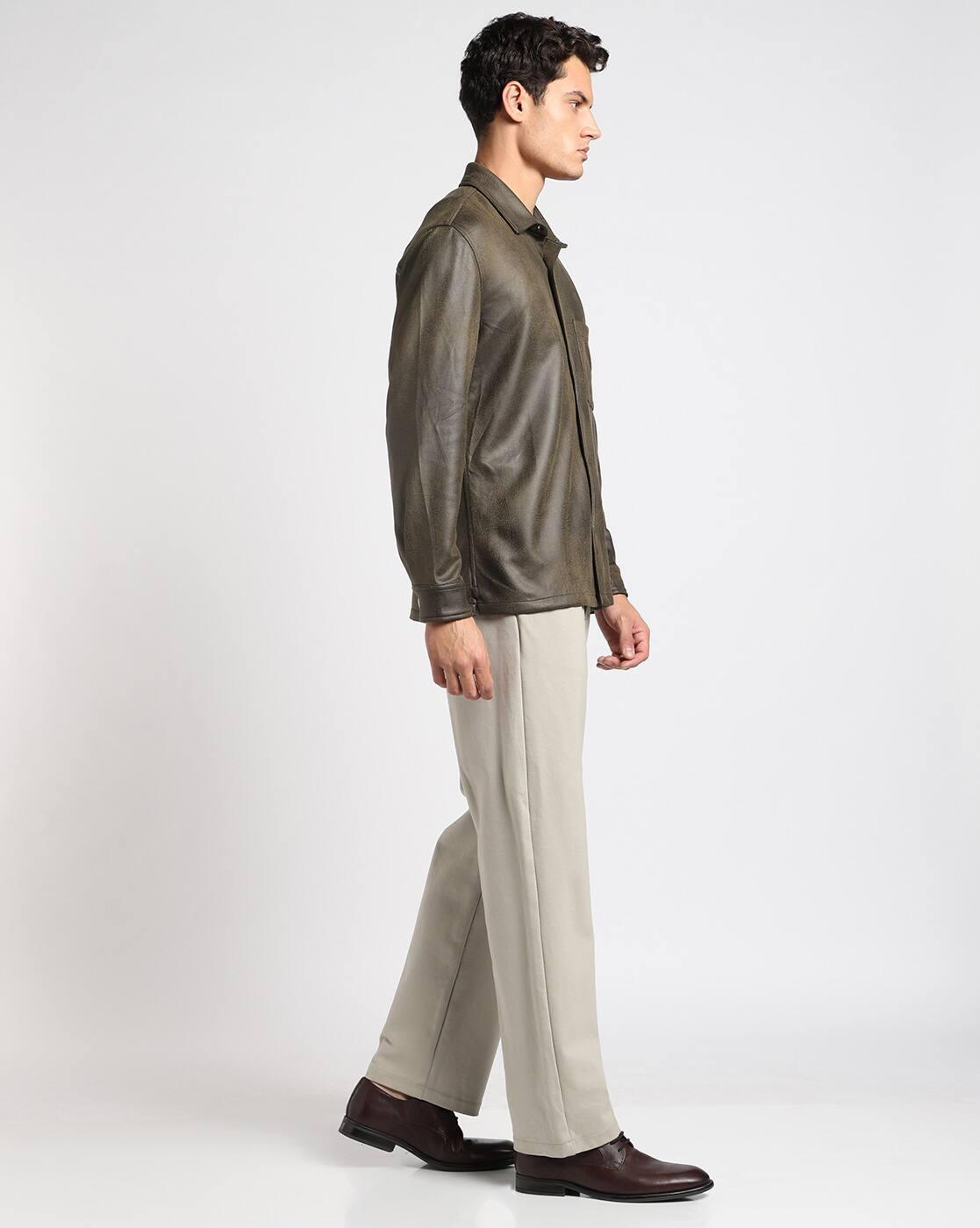 SHACKET IN PU FABRIC, OLIVE, L