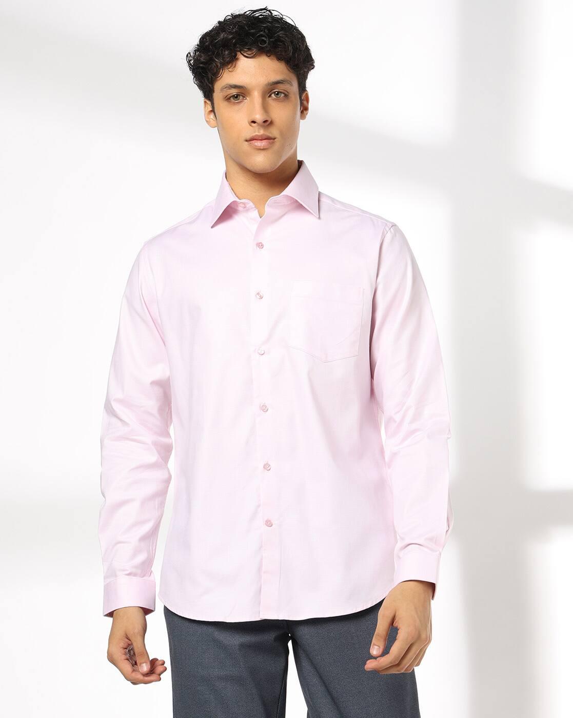 Men Structured Slim Fit Shirt with Patch Pocket
