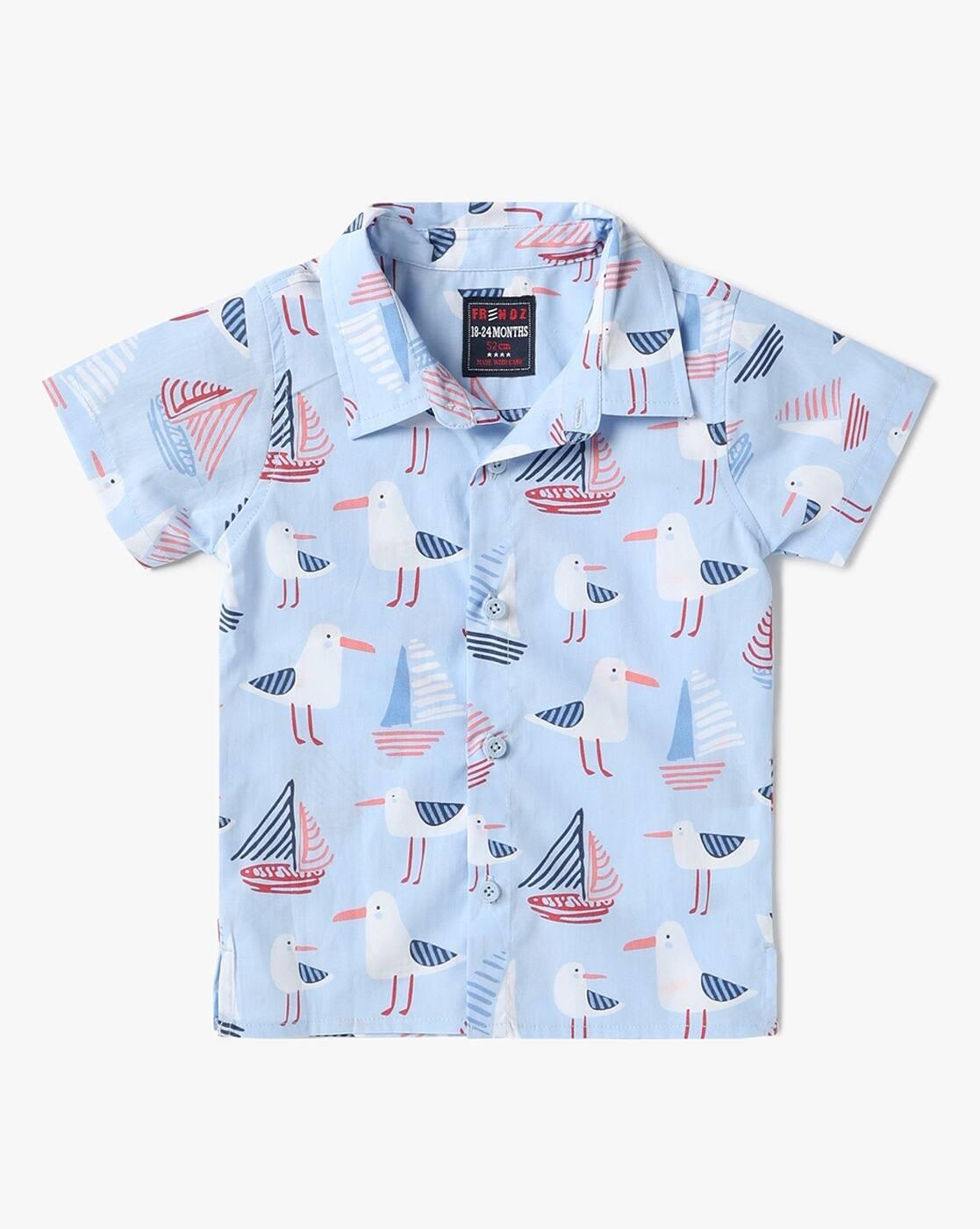 Boys Twofer All-Over Graphic Print Shirt with T-Shirt