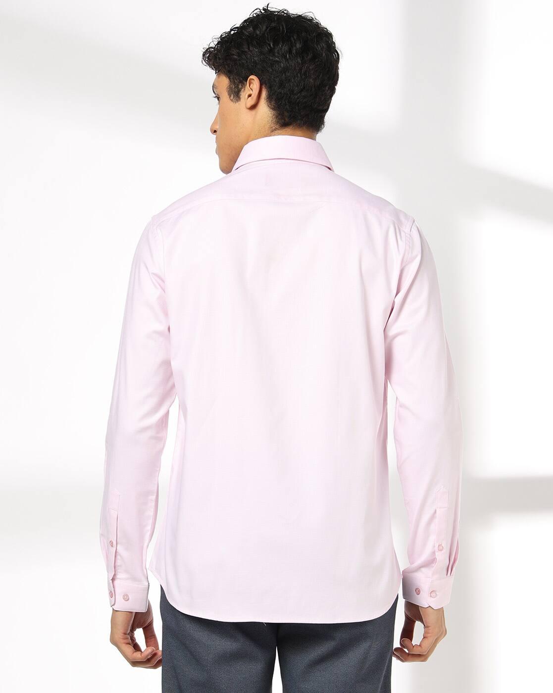 Men Structured Slim Fit Shirt with Patch Pocket