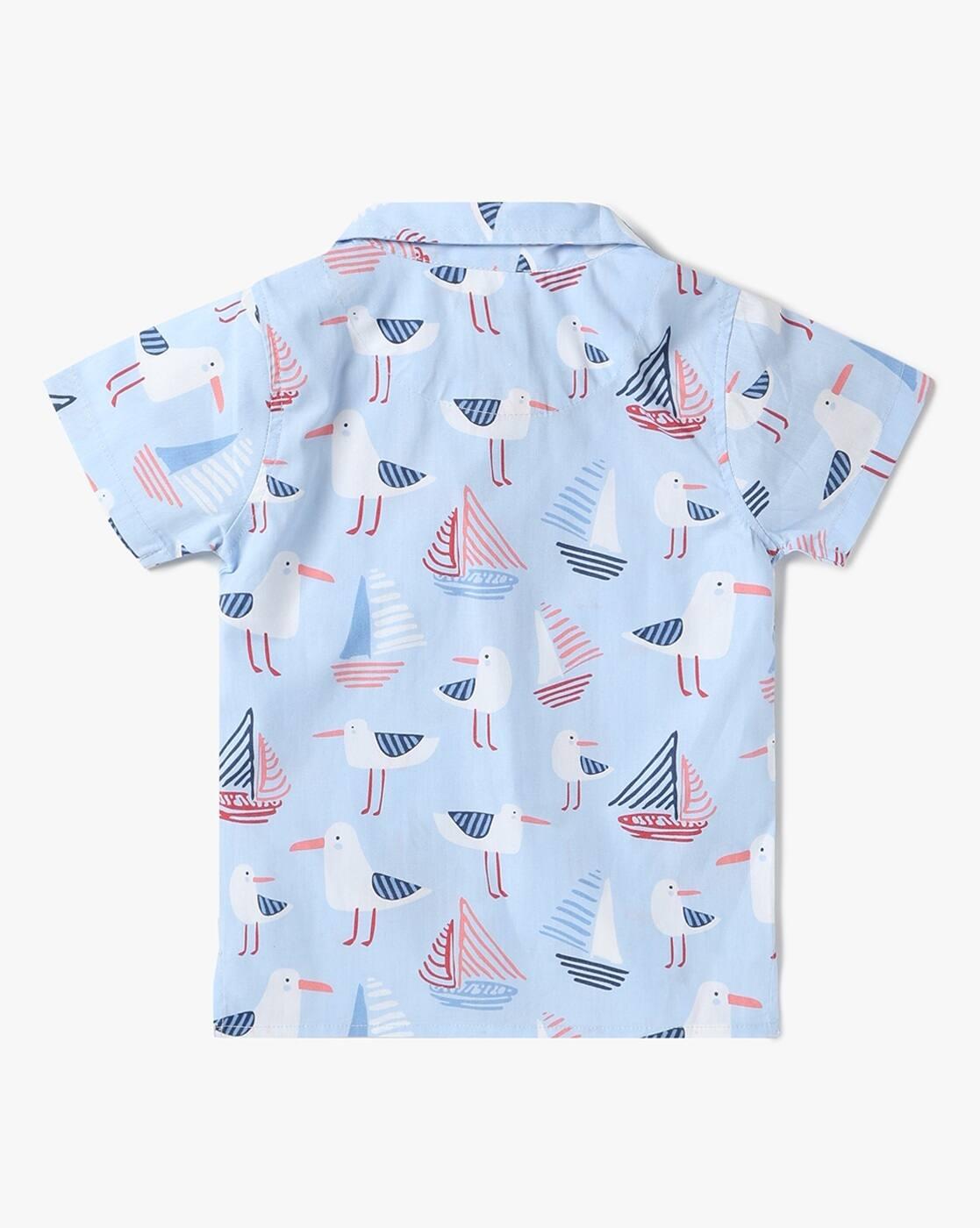 Boys Twofer All-Over Graphic Print Shirt with T-Shirt