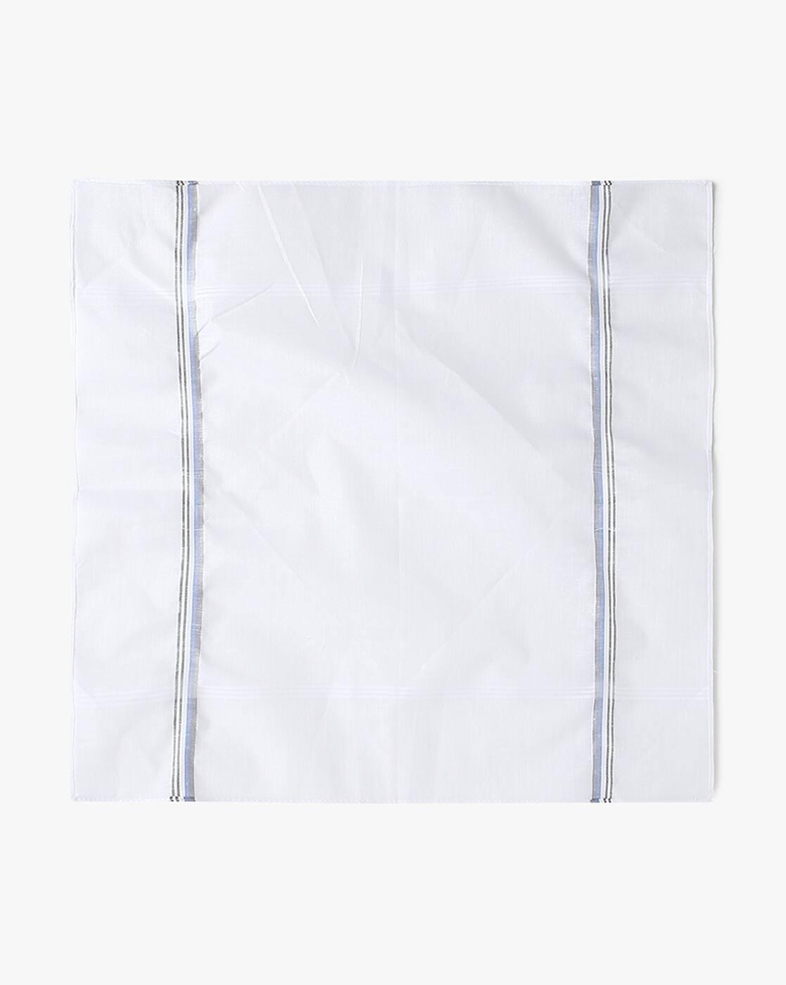 Men Pack of 3 Striped Cotton Handkerchiefs