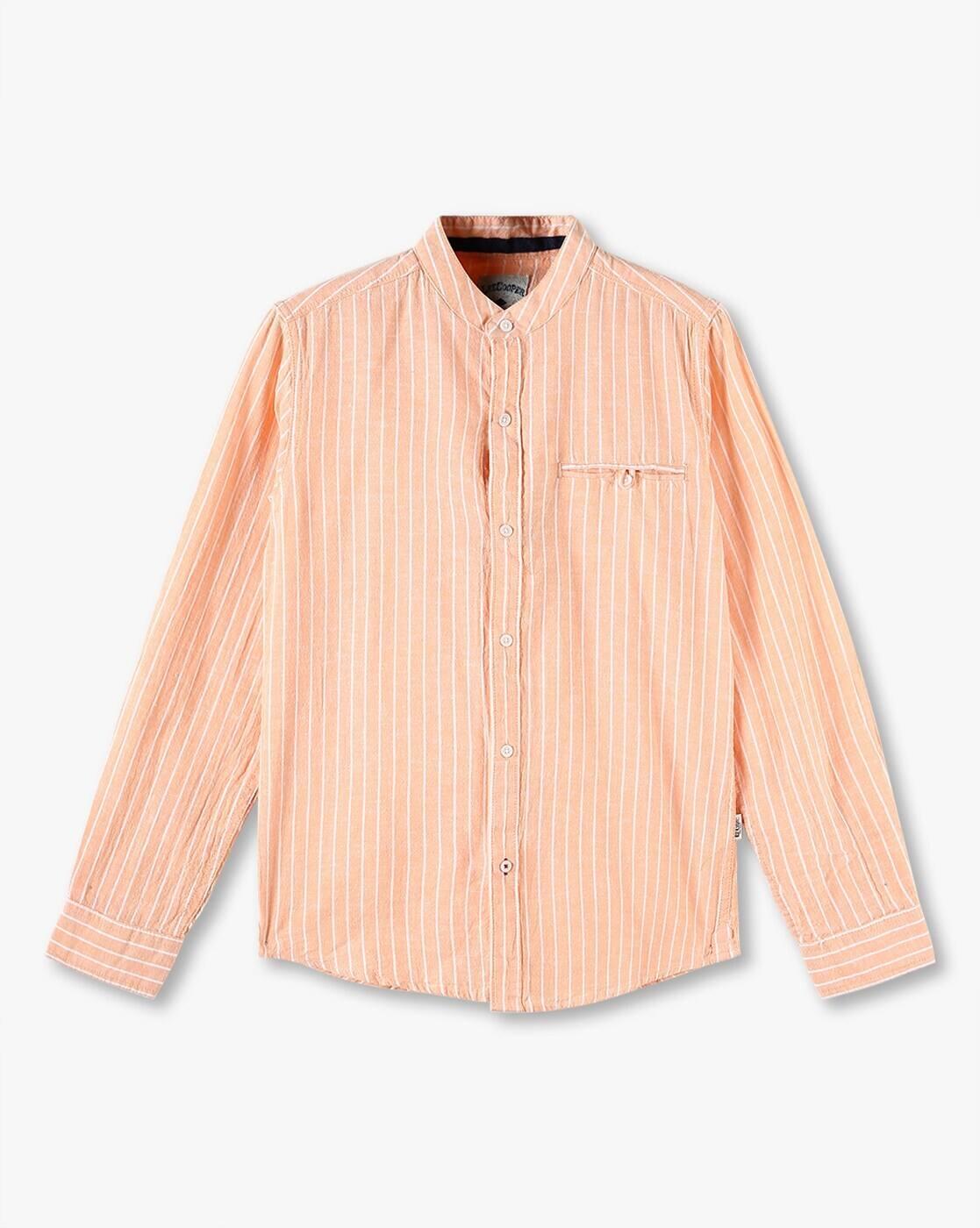 Boys Striped Slim Fit Shirt with Welt Pocket
