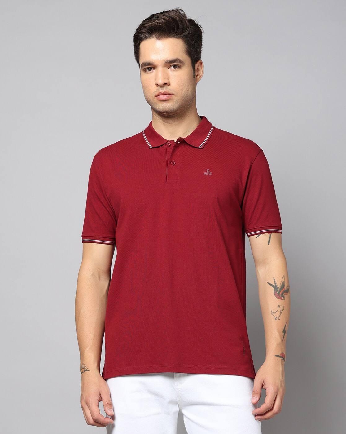 Men Regular Fit Polo T-Shirt with Contrast Tipping