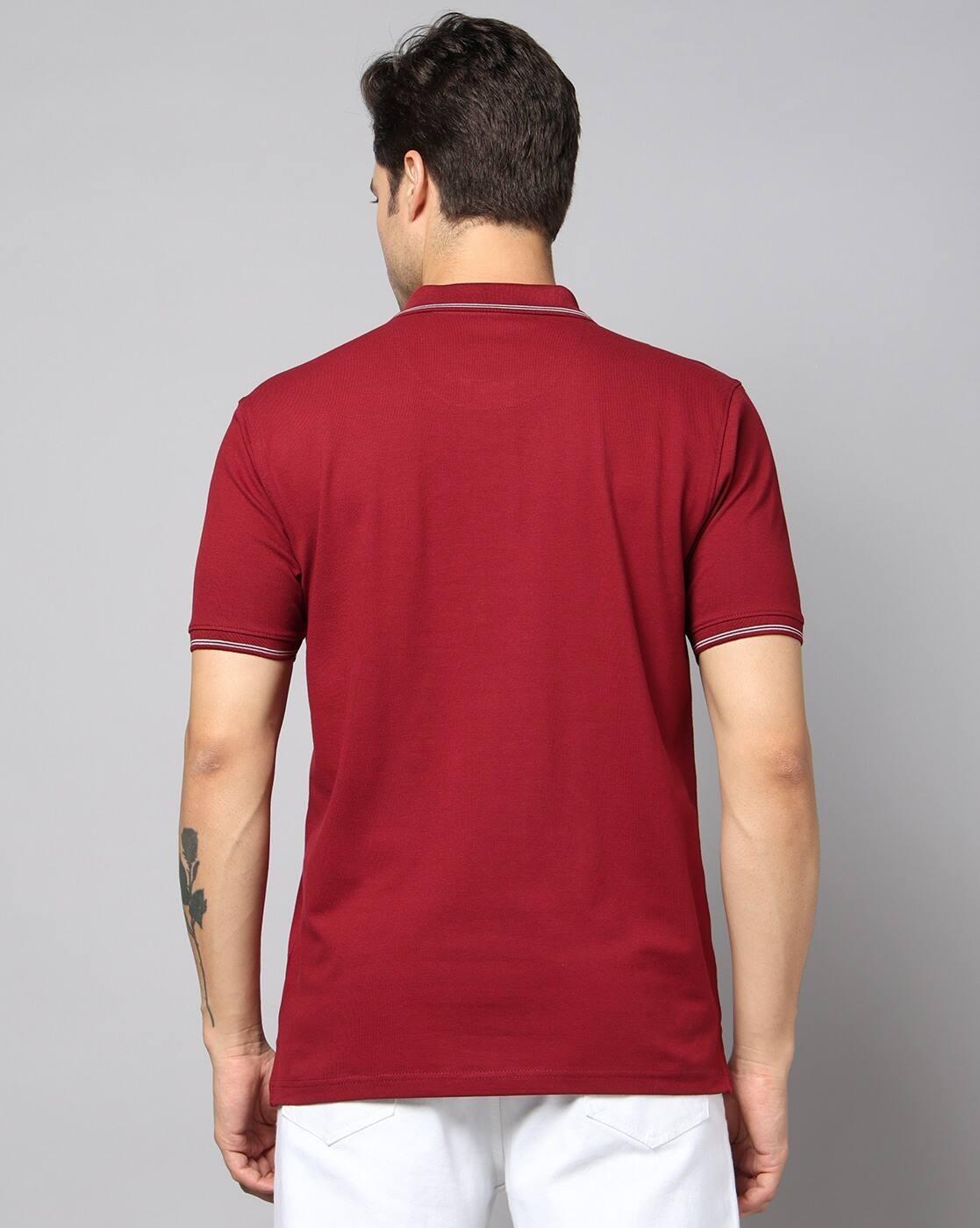 Men Regular Fit Polo T-Shirt with Contrast Tipping