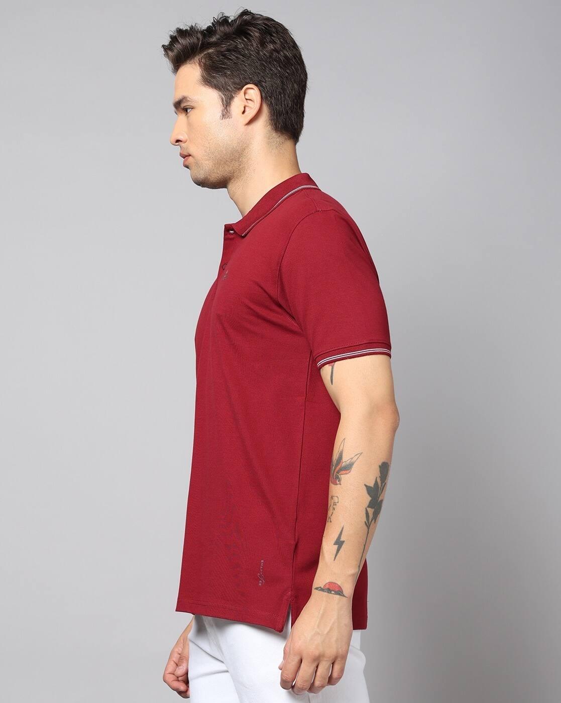 Men Regular Fit Polo T-Shirt with Contrast Tipping