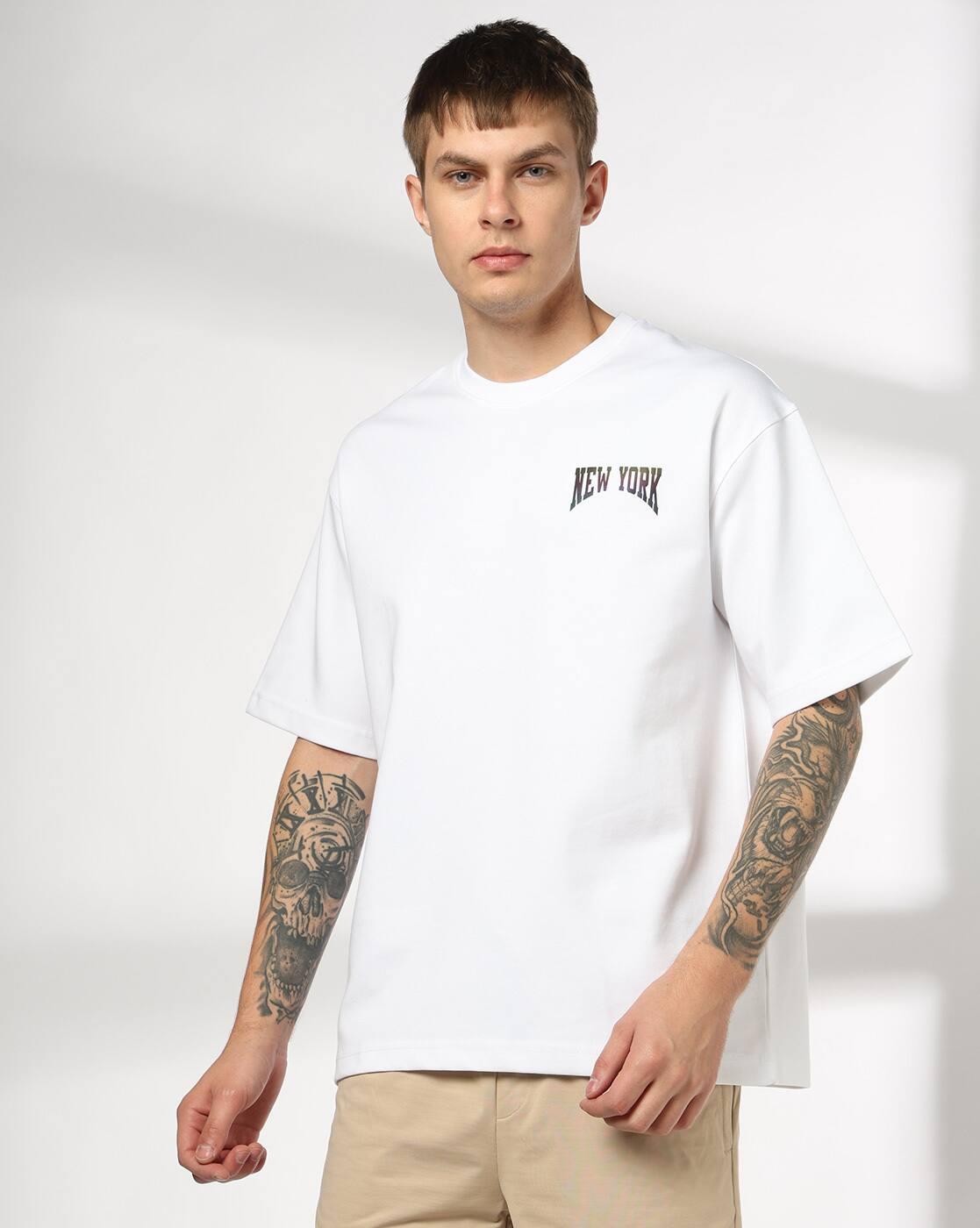 Men Reflective Boxy Fit Crew-Neck T-Shirt