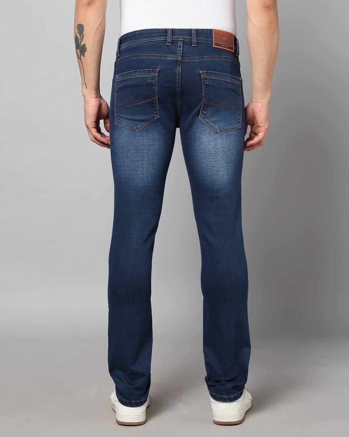 Men Lightly Washed Slim Fit Jeans