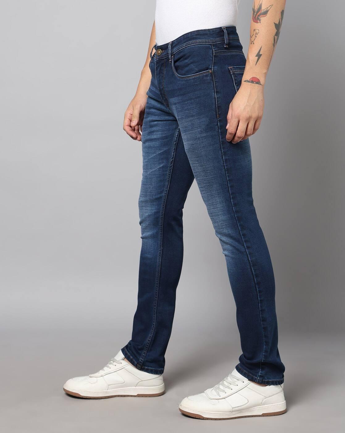 Men Lightly Washed Slim Fit Jeans