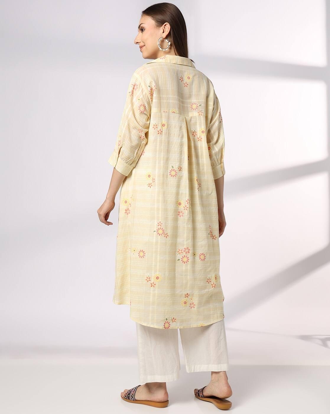 Women Printed Collar-Neck Straight Kurta