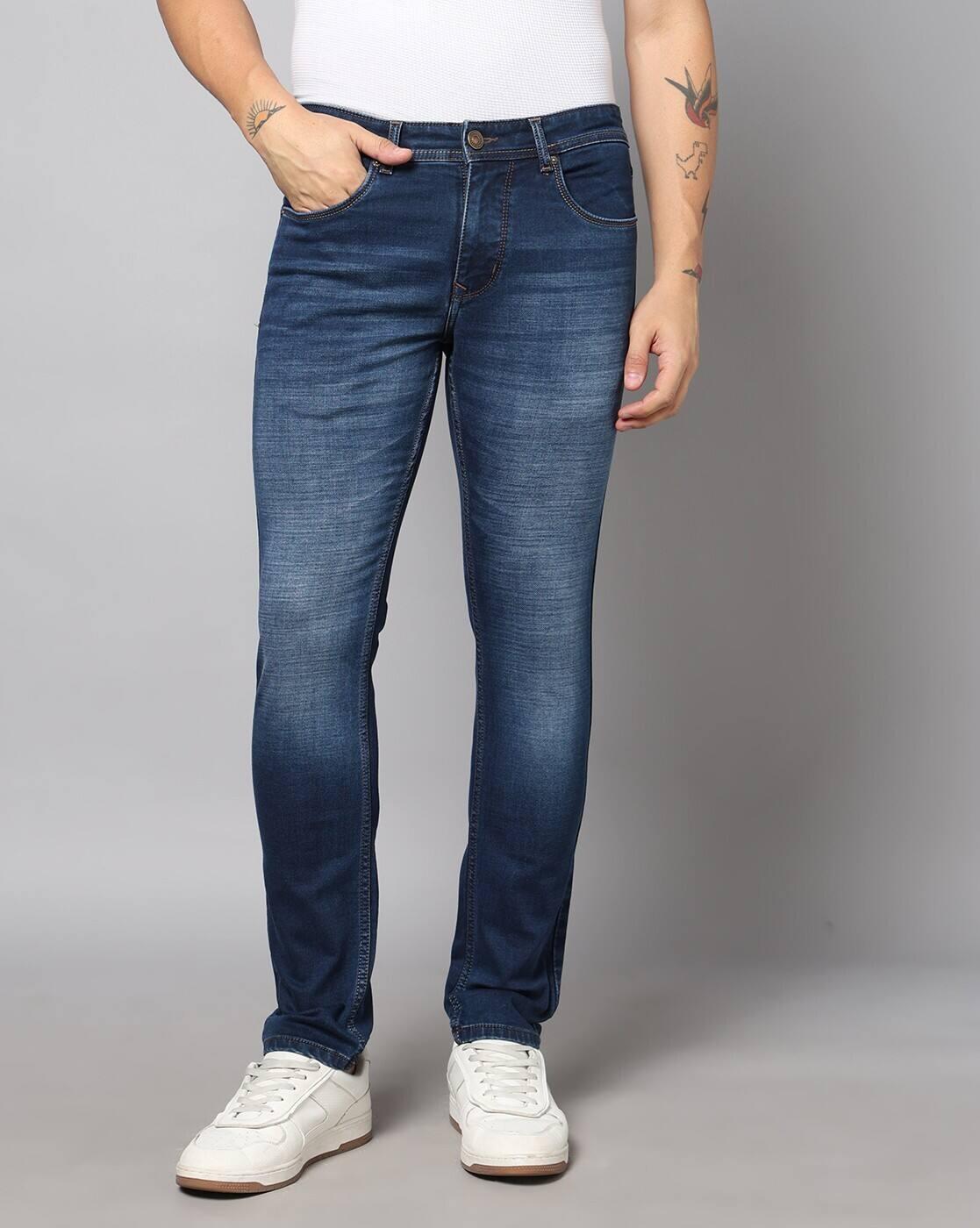 Men Lightly Washed Slim Fit Jeans