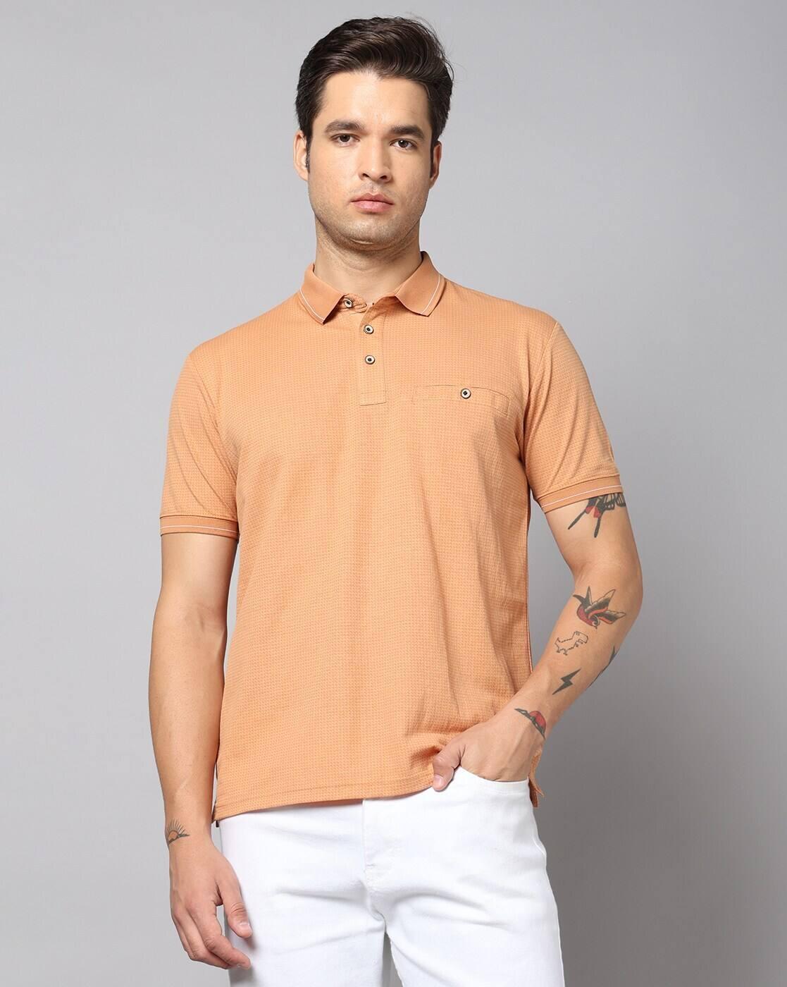 Men Patterned Slim Fit Polo T-Shirt