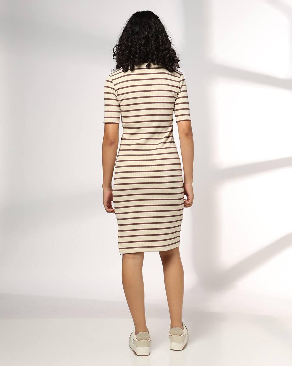 Women Striped Bodycon Dress