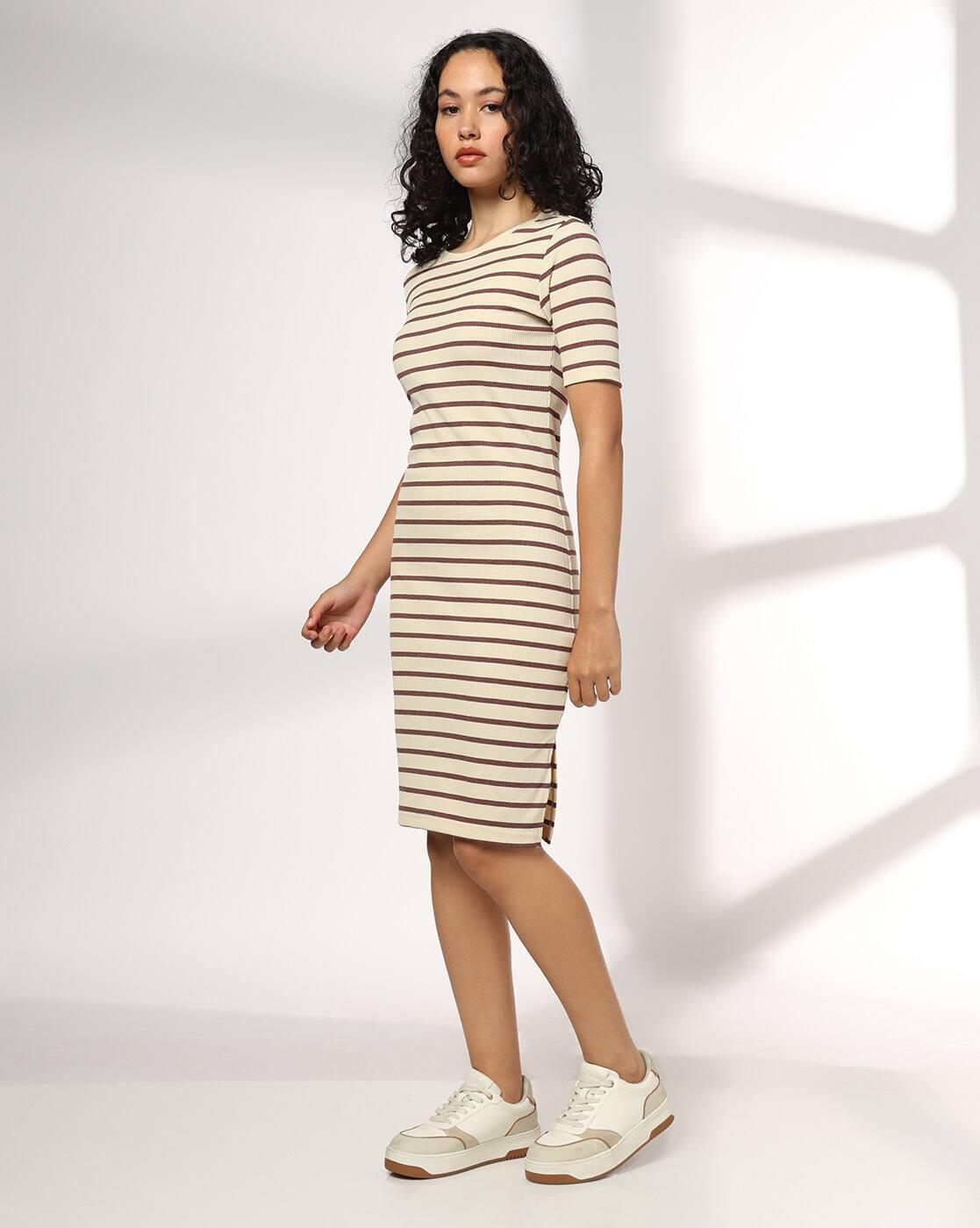 Women Striped Bodycon Dress