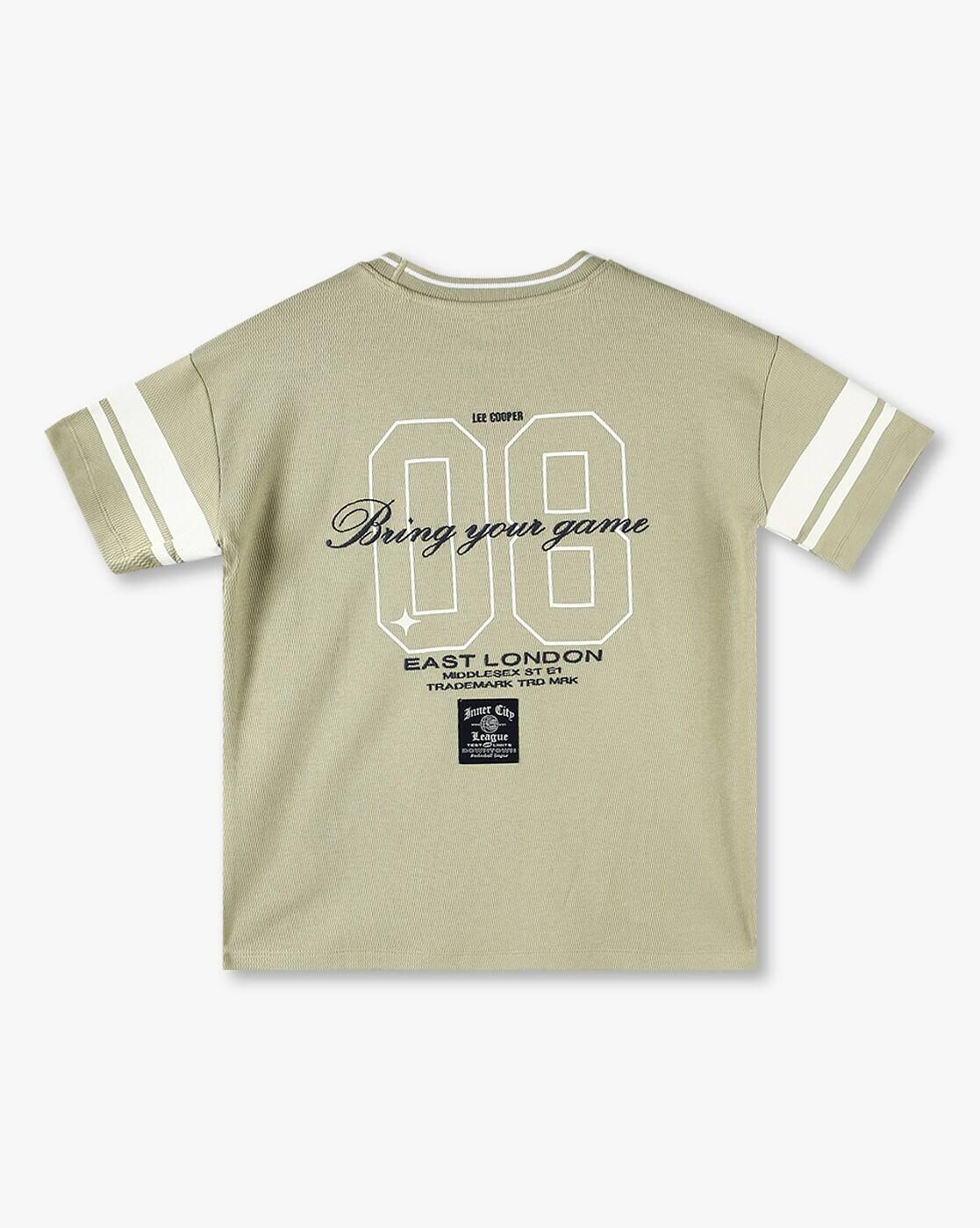 Boys Typographic Print Regular Fit T-Shirt