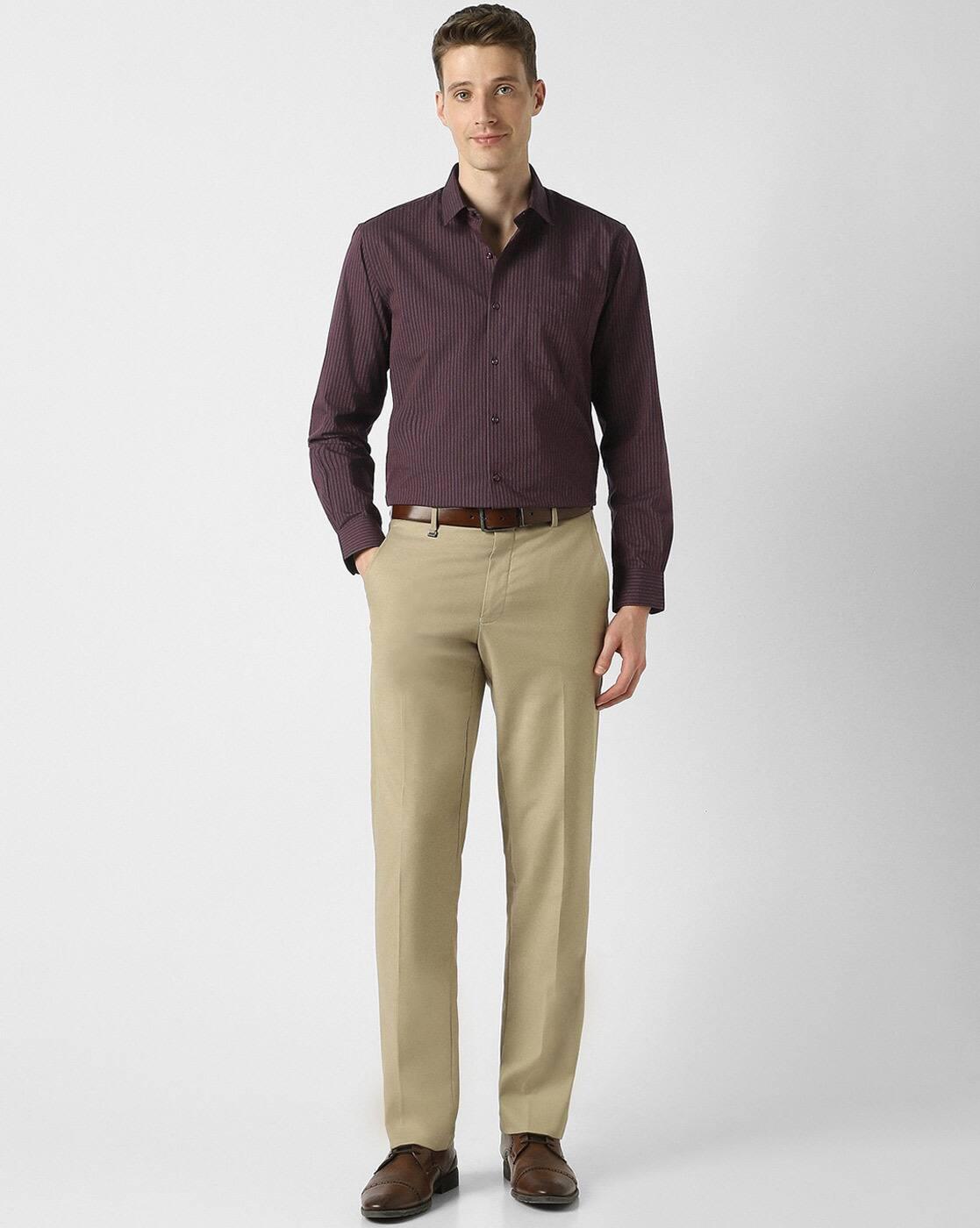 Men Striped Regular Fit Shirt with Spread Collar