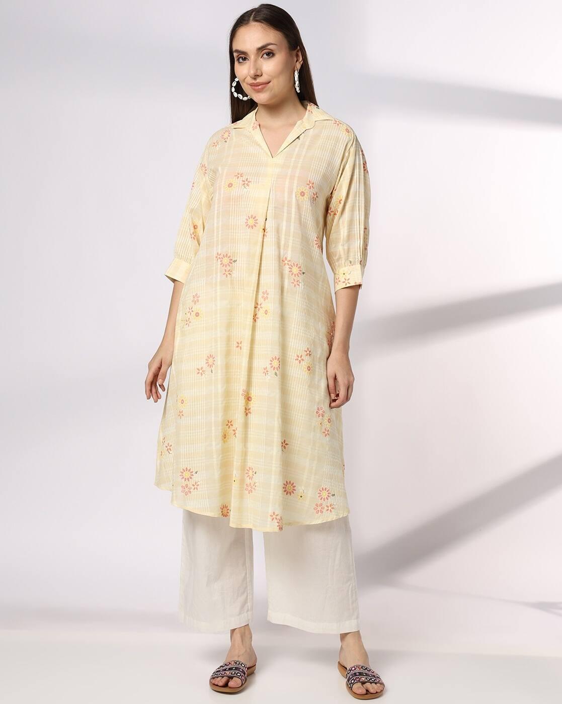 Women Printed Collar-Neck Straight Kurta