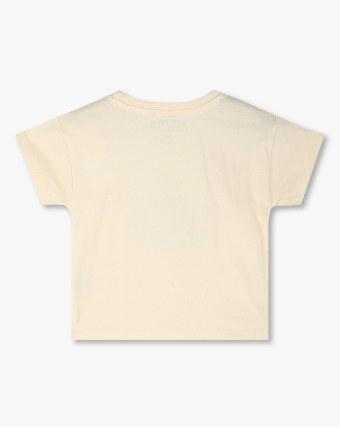 Girls Floral Print Round-Neck T-Shirt