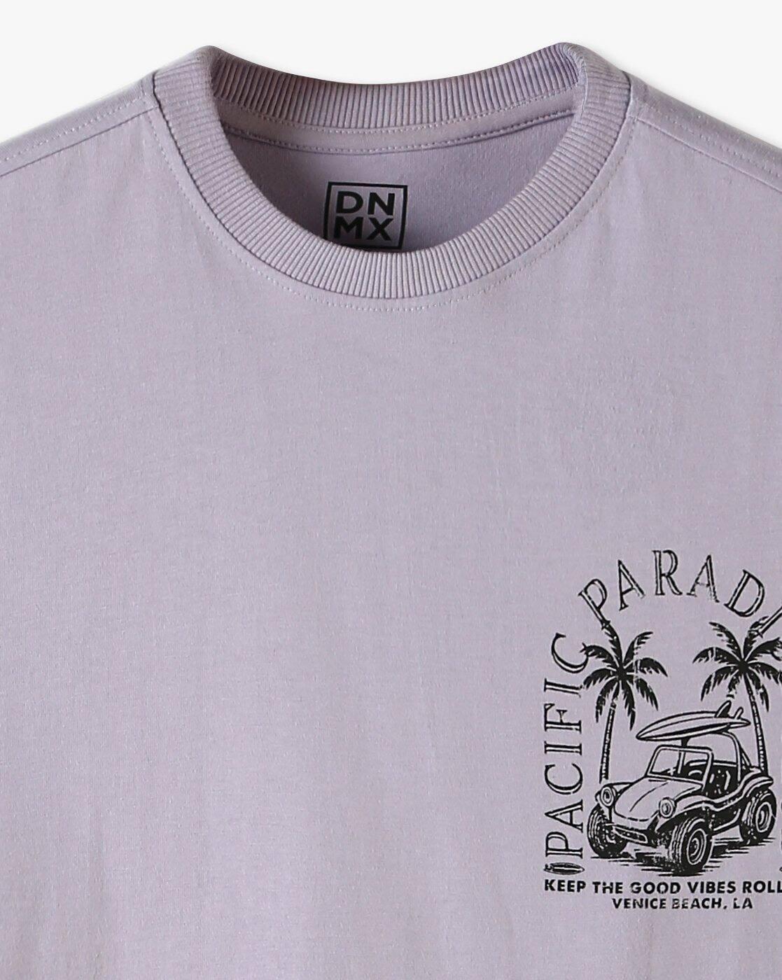 Boys Paradise Club Print Oversized Round-Neck T-Shirt