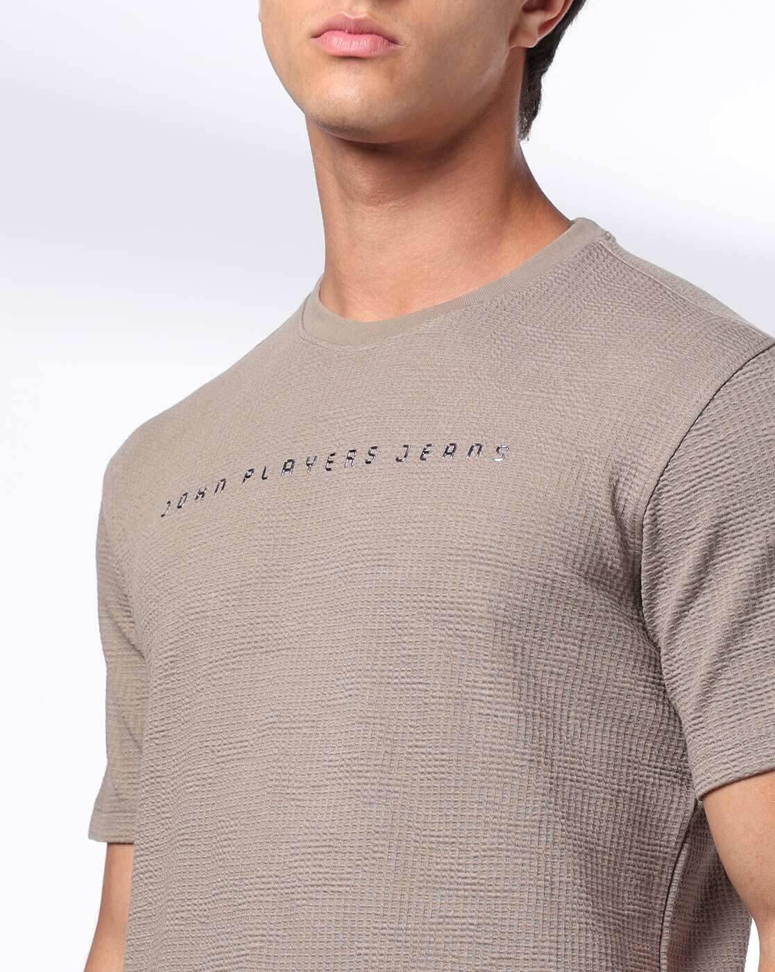 Men Brand Embossed Slim Fit Crew-Neck T-Shirt