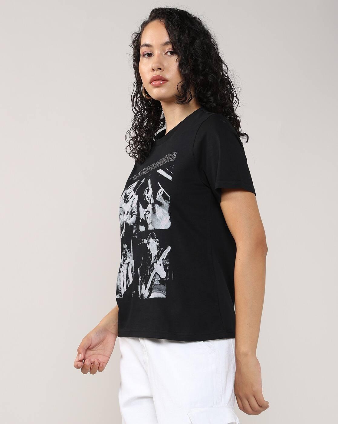 Women Graphic Print Regular Fit Crew-Neck T-Shirt