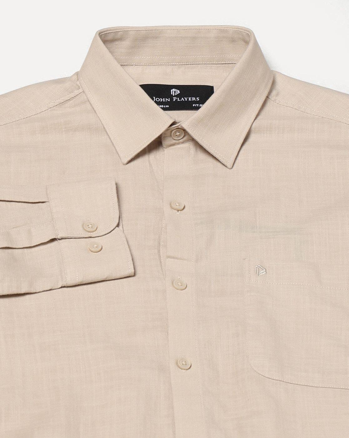 Men Slim Fit Cotton Shirt with Patch Pocket