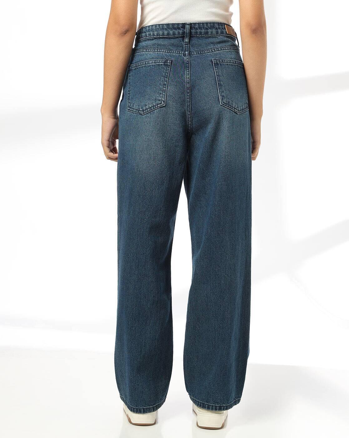 Women Lightly Washed Mom Fit Jeans
