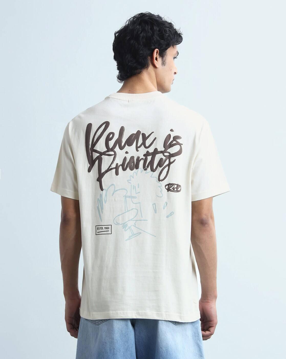 Typographic Printed Relaxed Fit T-Shirt