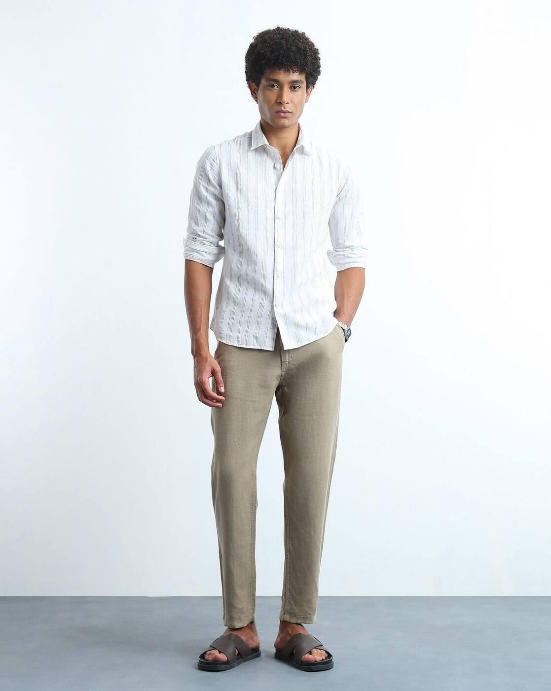 Vertical Striped Slim Fit Shirt
