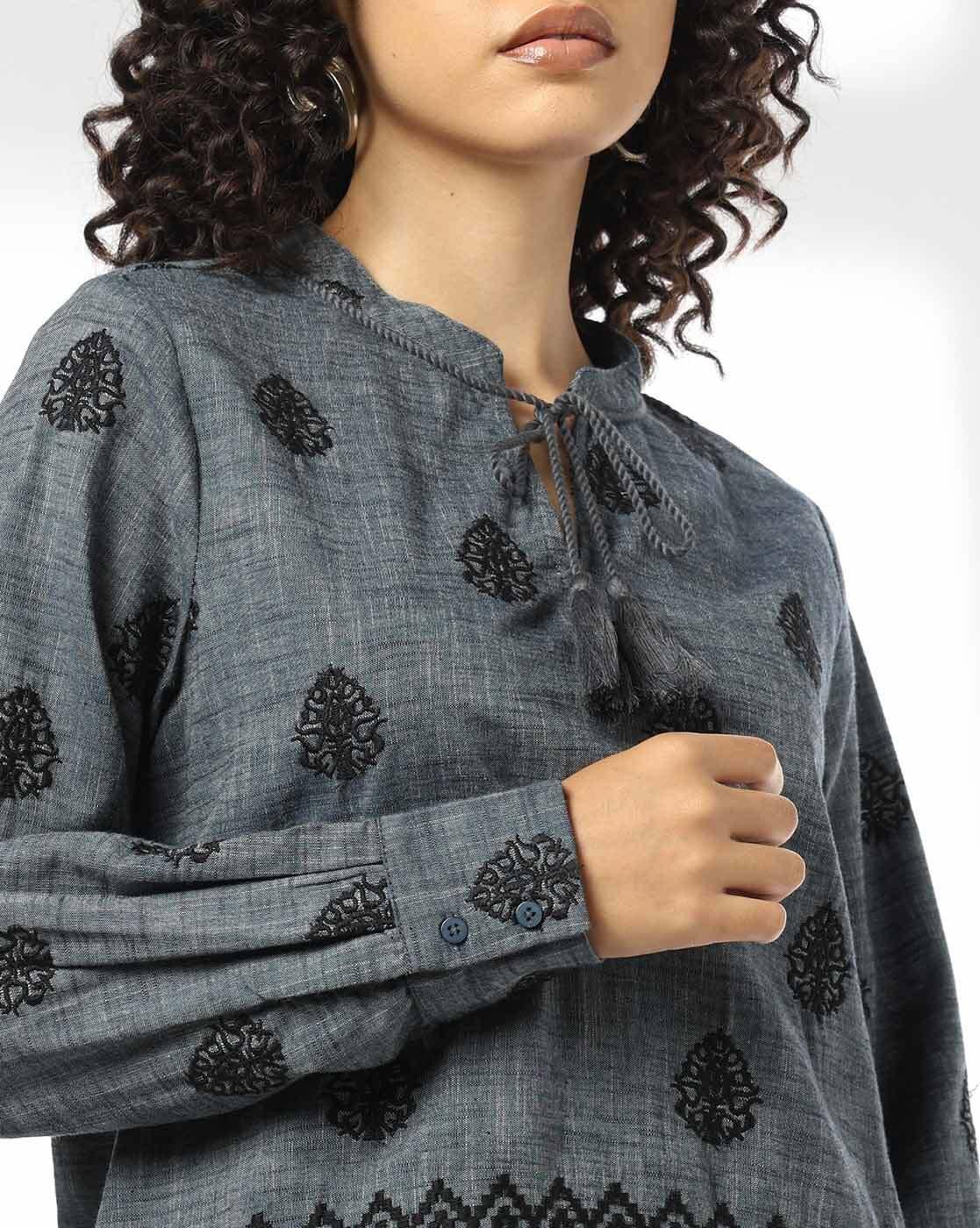 Women Embroidered Relaxed Fit Top