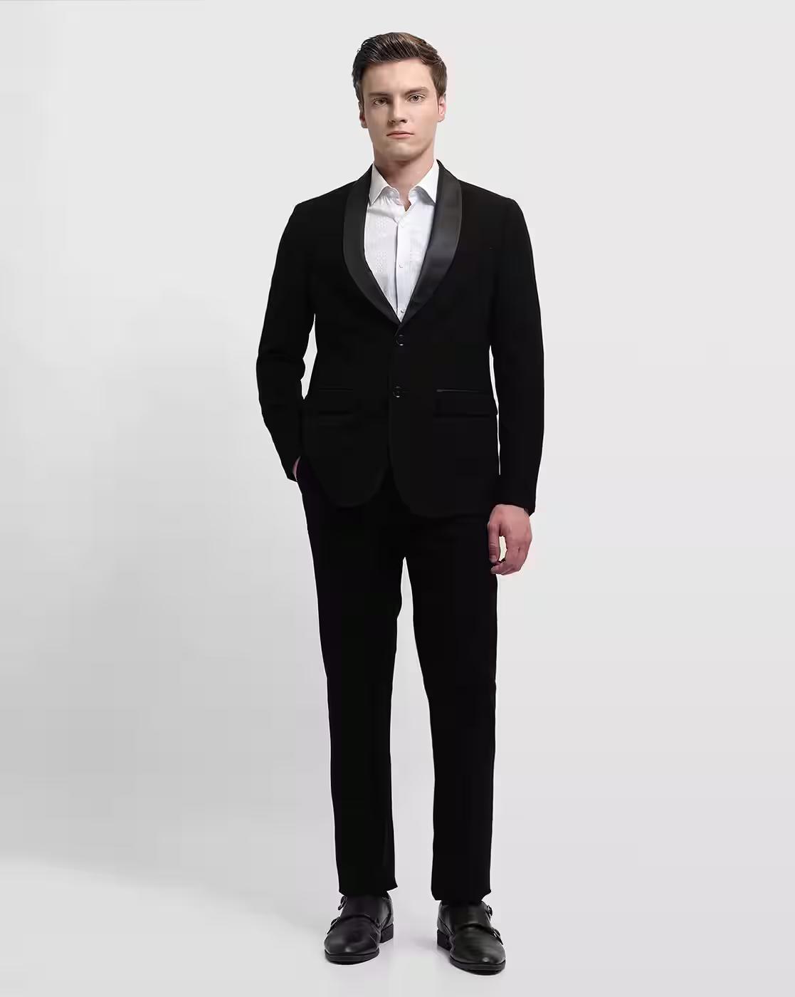Men Regular Fit Blazer & Trouser Set