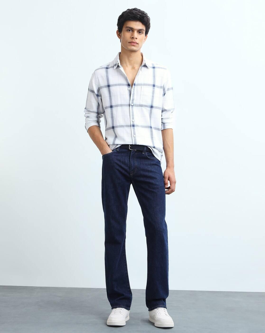 Grid Tattersall Checked Slim Fit Shirt