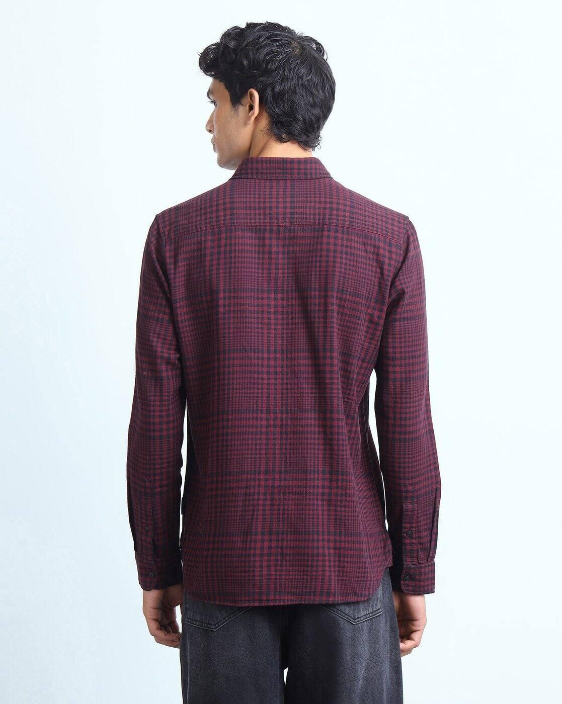 Slim Fit Glen Checked Shirt