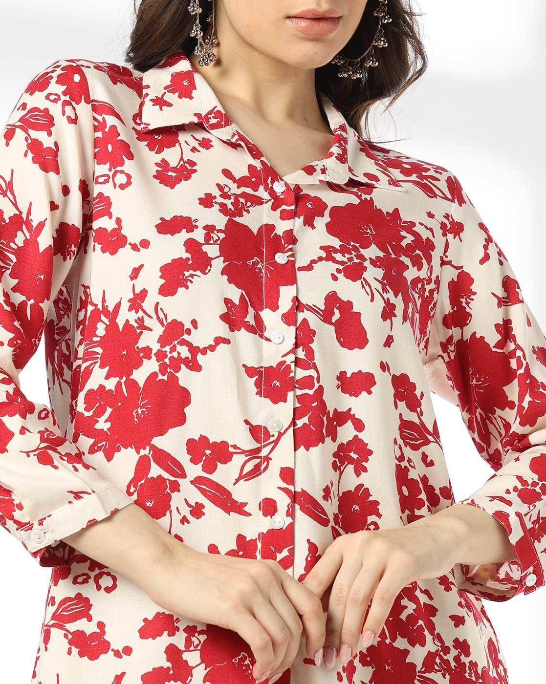 Women Floral Print Straight Kurta