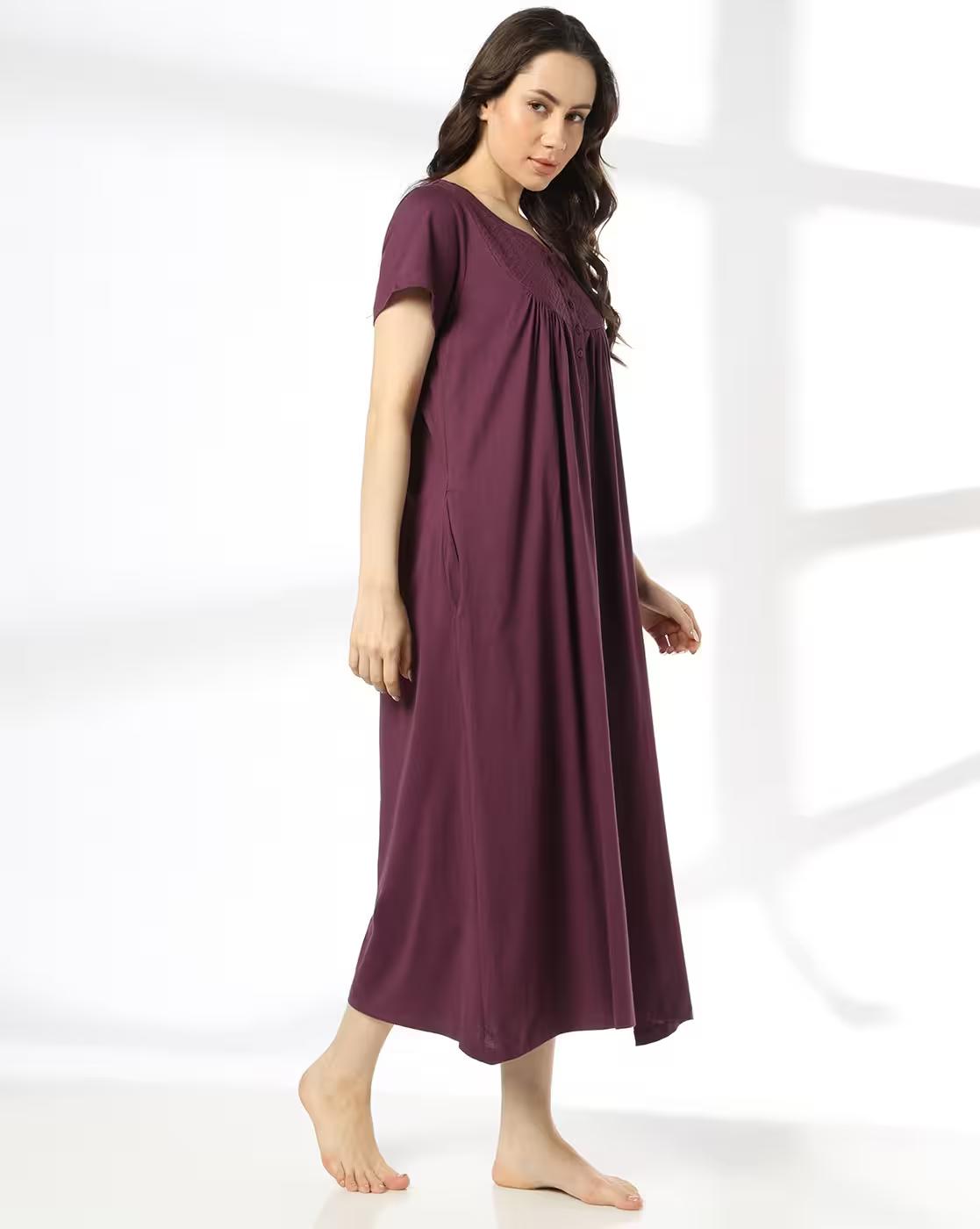 Women Round-Neck Cotton Nightie