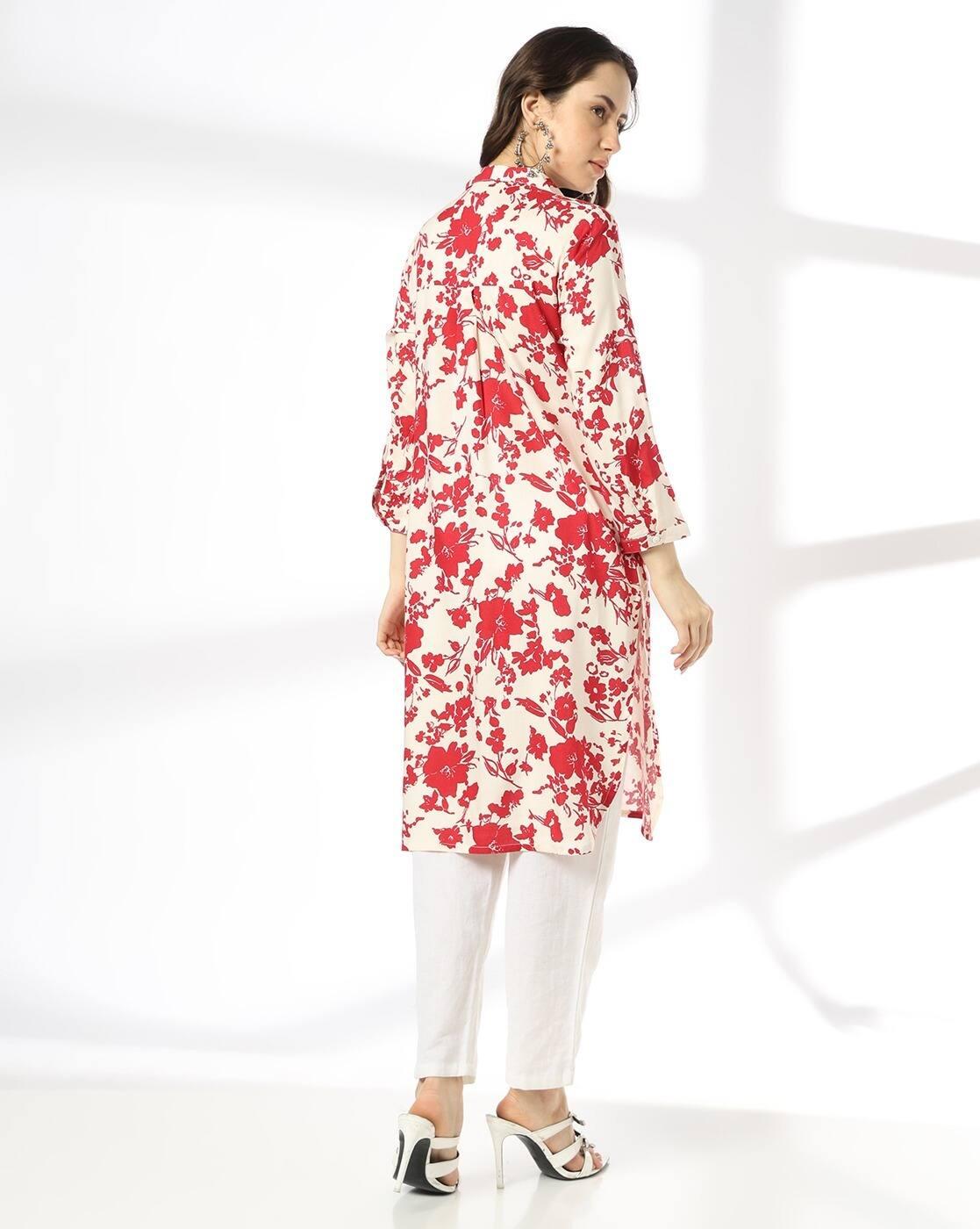 Women Floral Print Straight Kurta